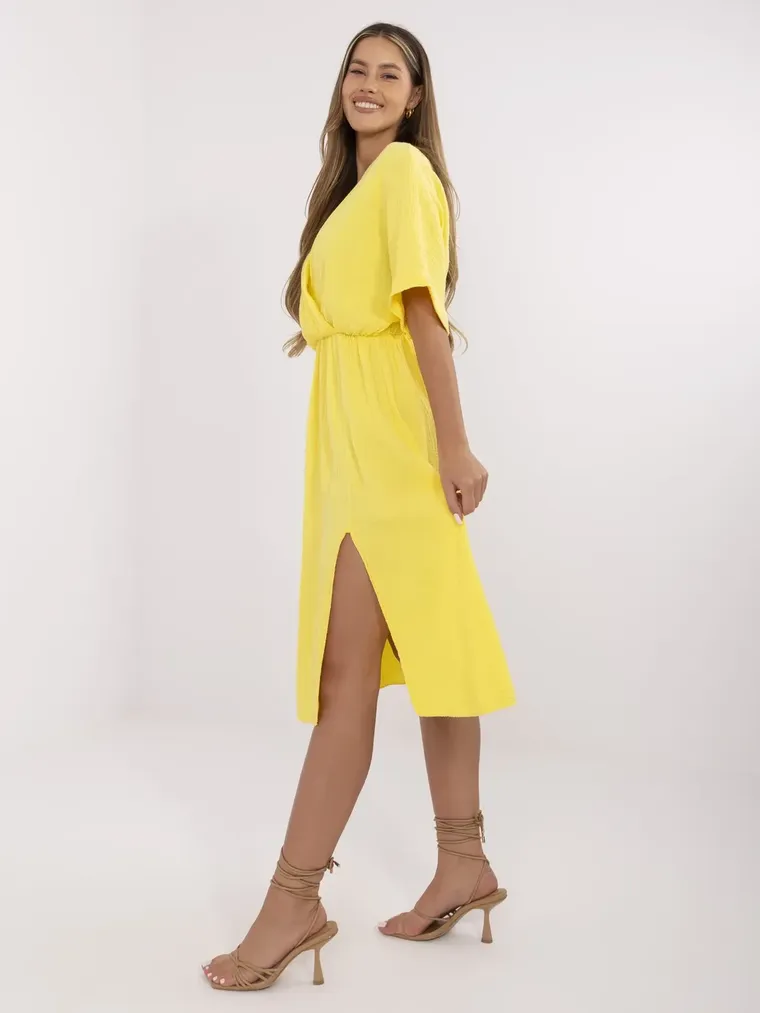 Sukienka damska, żółta, Italy Moda