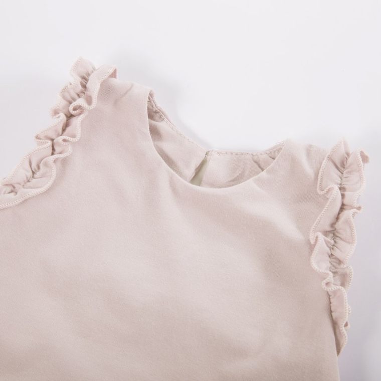 Sukienka dziewczęca bez rękawów, beżowa, Eevi