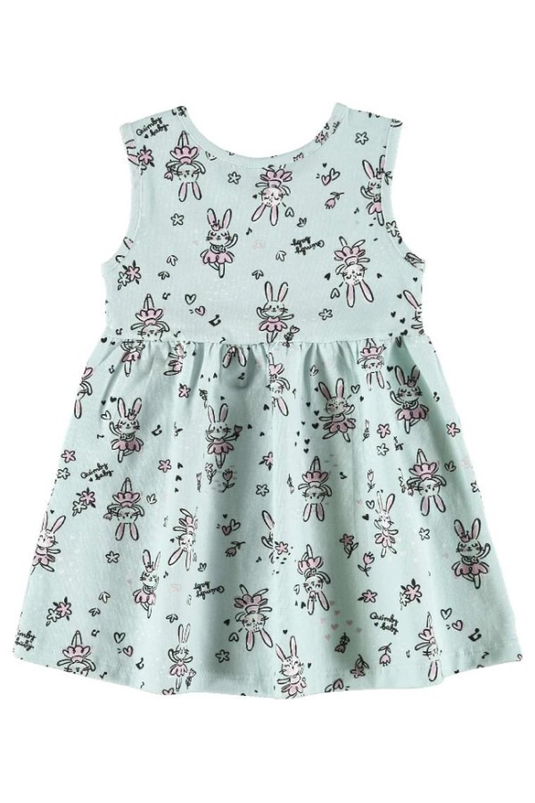 Sukienka dziewczęca bez rękawów, miętowa, Quimby