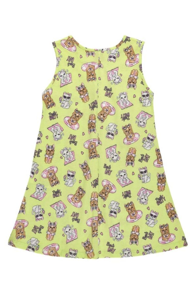 Sukienka dziewczęca bez rękawów, zielona, Be Loop