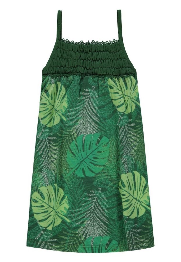 Sukienka dziewczęca na ramiączka, zielona, Kanz