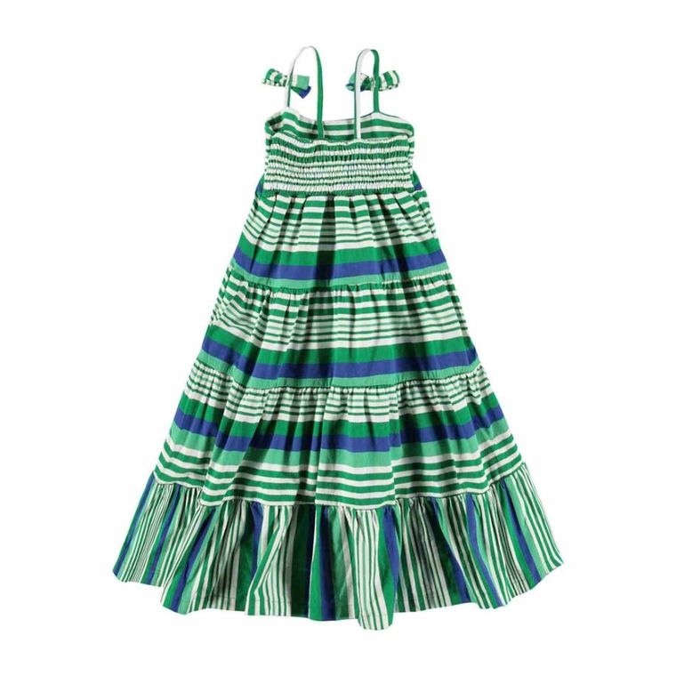 Sukienka dziewczęca na ramiączka, zielona, Kanz