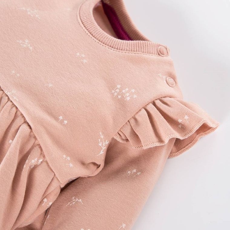 Sukienka dziewczęca z długim rękawem, beżowa, Bloom, Eevi