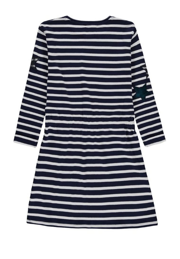 Sukienka dziewczęca z długim rękawem, biało-granatowa, Tom Tailor