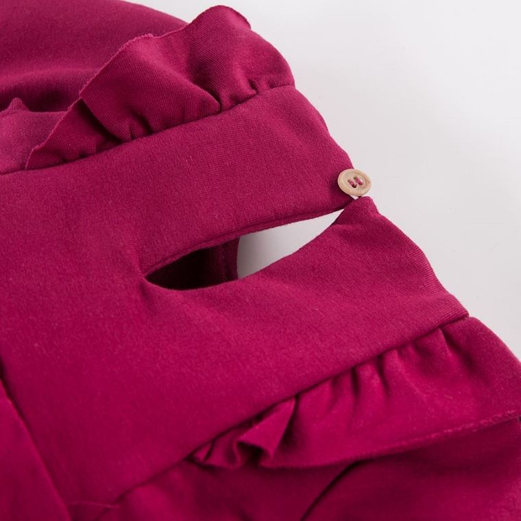 Sukienka dziewczęca z długim rękawem, bordowa, Eevi