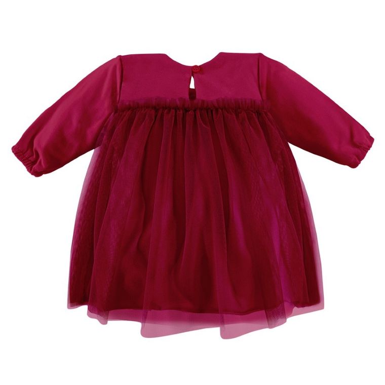 Sukienka dziewczęca z długim rękawem, bordowa, Eevi