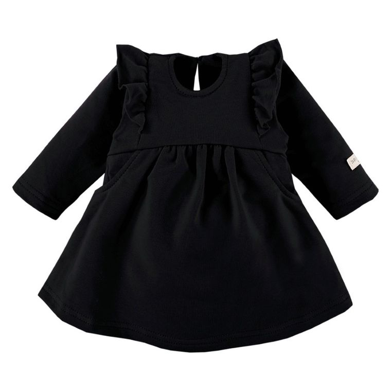 Sukienka dziewczęca z długim rękawem, czarna, Eevi