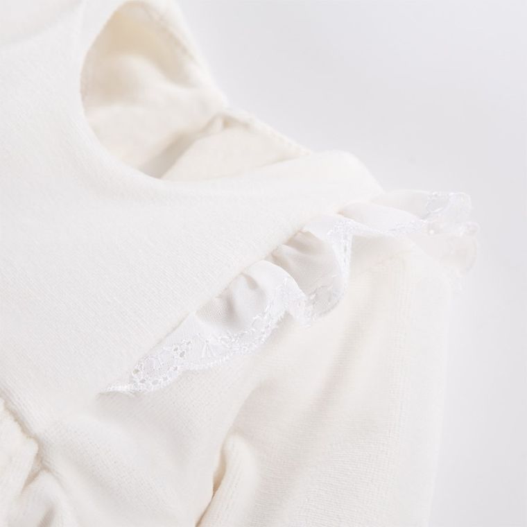 Sukienka dziewczęca z długim rękawem, ecru, Eevi