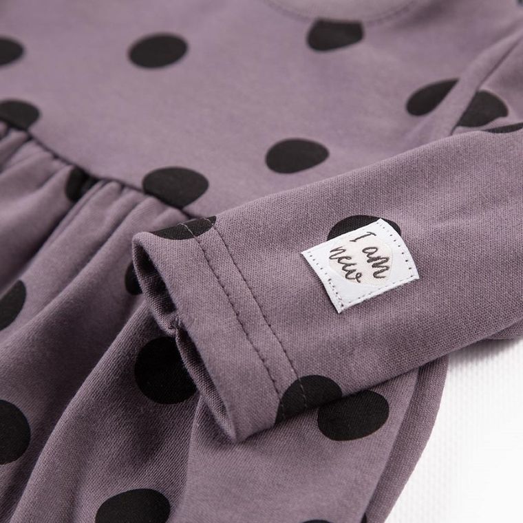 Sukienka dziewczęca z długim rękawem, grafitowa, Eevi