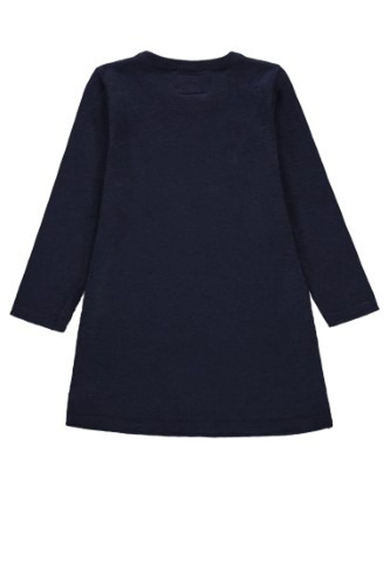 Sukienka dziewczęca z długim rękawem, granatowa, renifer, Kanz