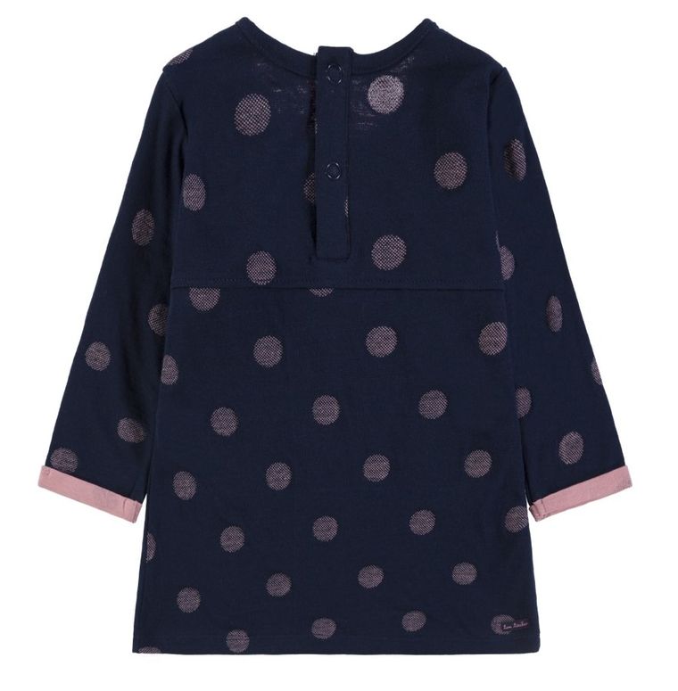 Sukienka dziewczęca z długim rękawem, granatowo-różowa, Tom Tailor