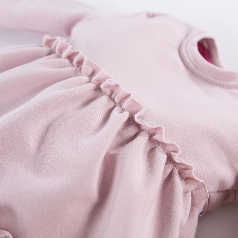 Sukienka dziewczęca z długim rękawem, różowa, Eevi