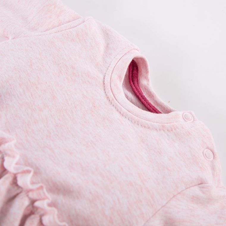 Sukienka dziewczęca z długim rękawem, różowa, Eevi