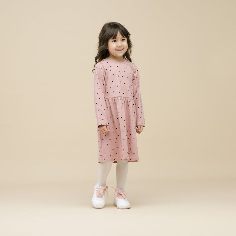 Sukienka dziewczęca z długim rękawem, różowa, Pinokio