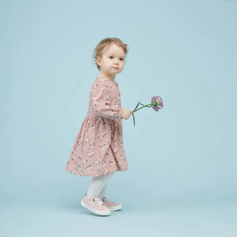 Sukienka dziewczęca z długim rękawem, różowa, Pinokio