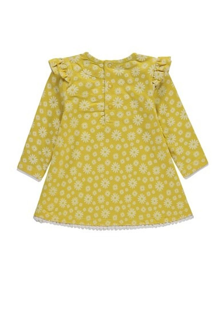 Sukienka dziewczęca z długim rękawem, żółta, Kanz