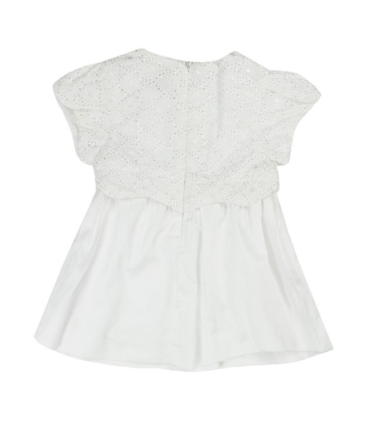 Sukienka dziewczęca z krótkim rękawem, biała, Kanz