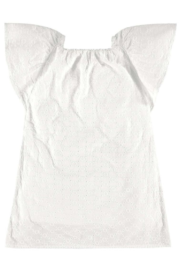 Sukienka dziewczęca z krótkim rękawem, biała, Up Baby