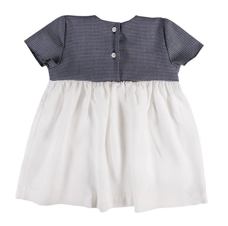 Sukienka dziewczęca z krótkim rękawem, biało-czarna, Eevi