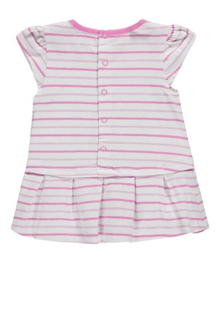 Sukienka dziewczęca z krótkim rękawem, biało-różowa, Kanz