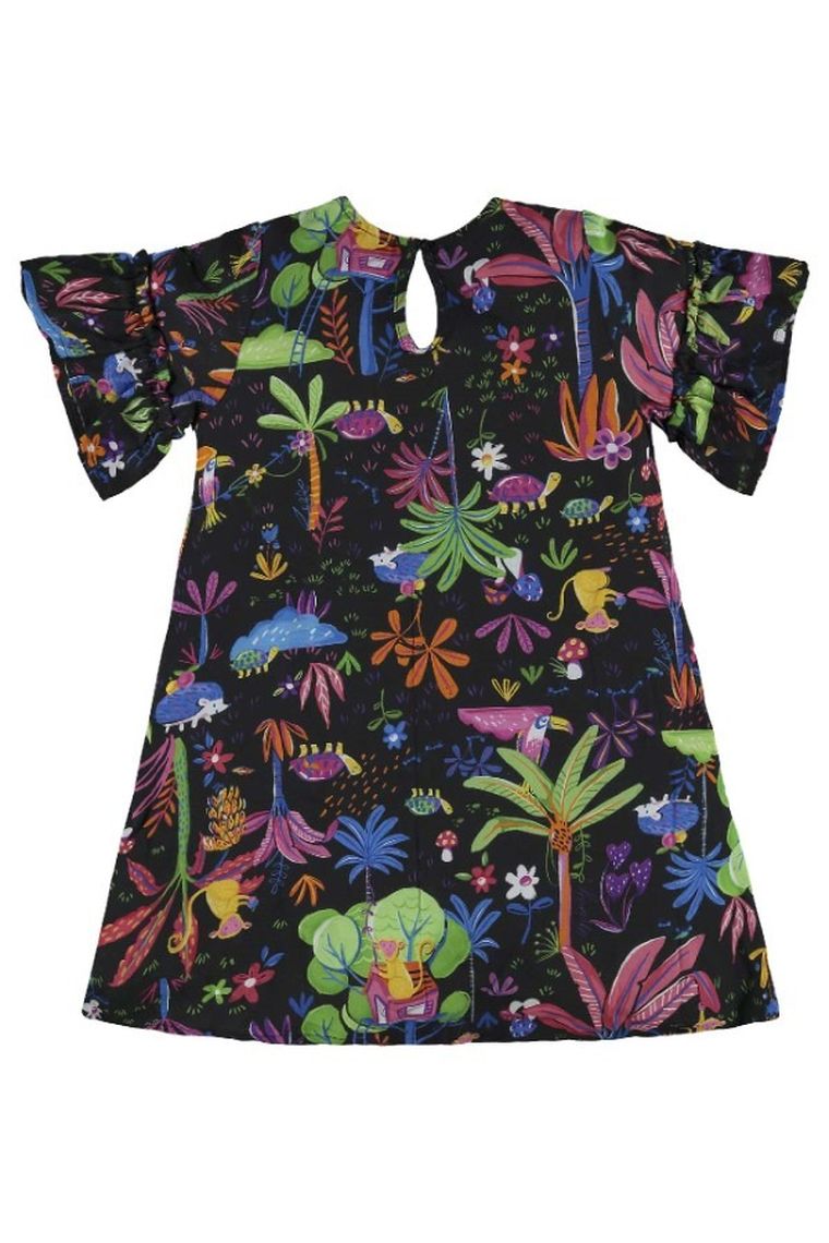 Sukienka dziewczęca z krótkim rękawem, czarna, Up Baby