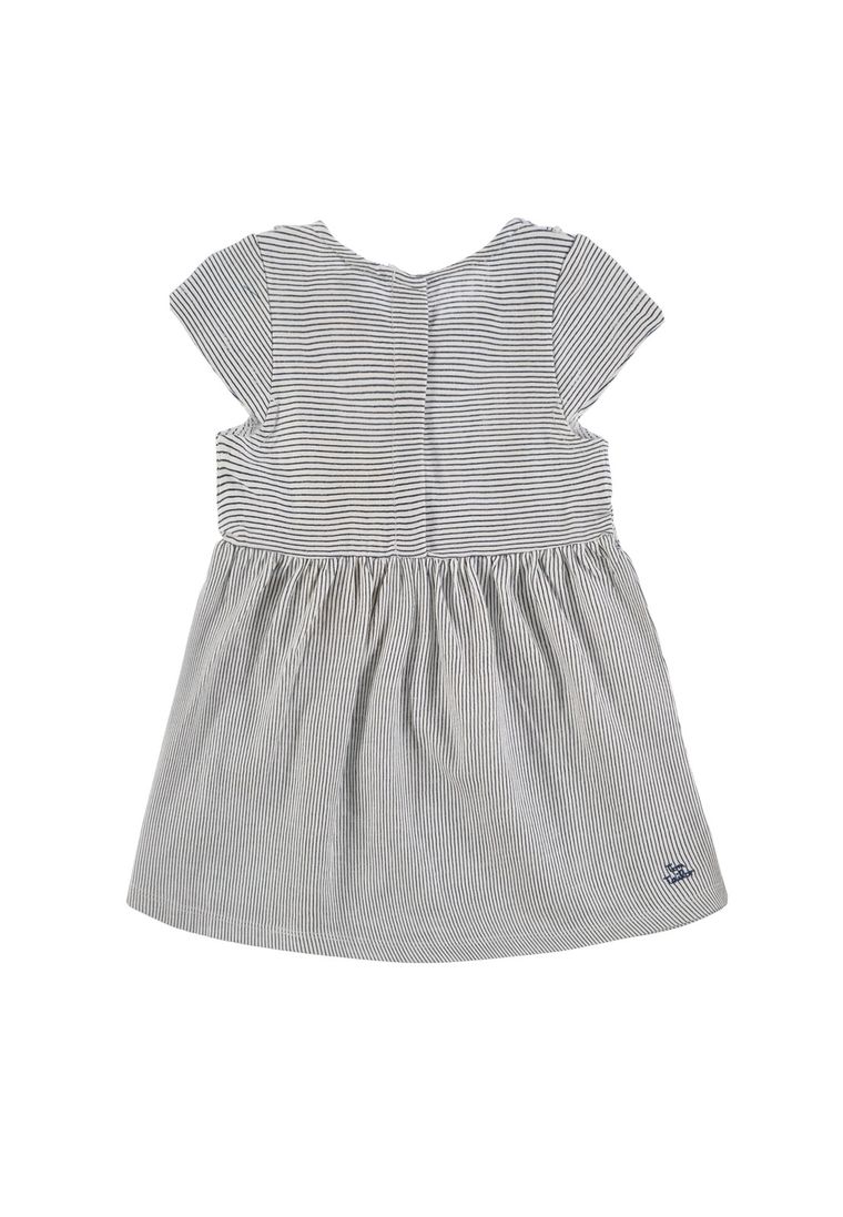 Sukienka dziewczęca z krótkim rękawem, czarno-biała, Tom Tailor