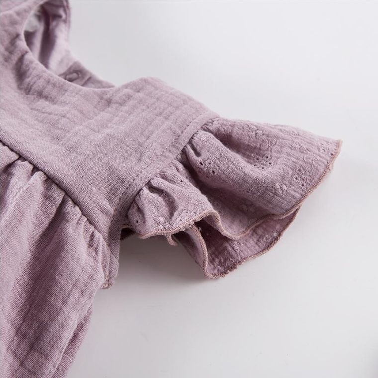 Sukienka dziewczęca z krótkim rękawem, fioletowa, Eevi