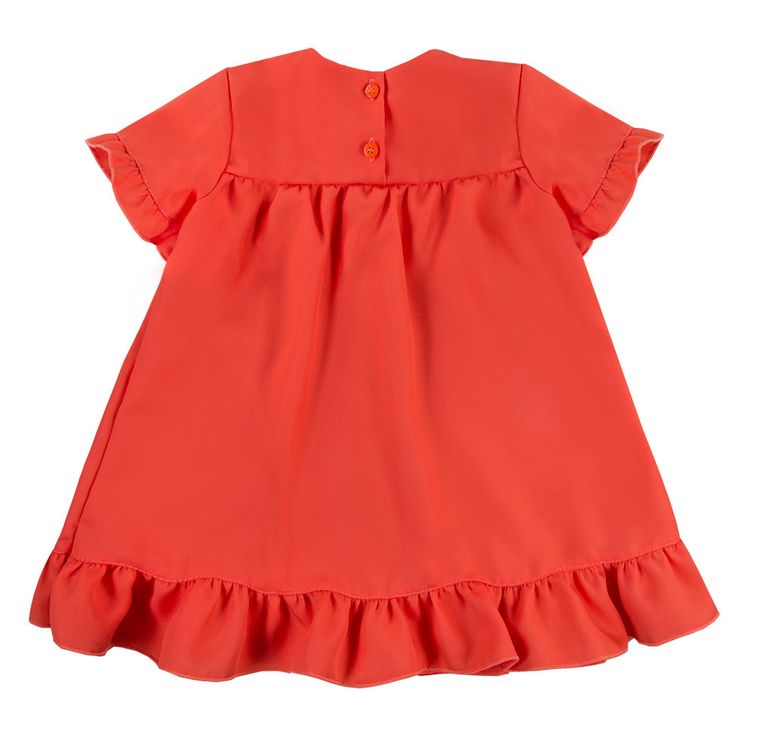 Sukienka dziewczęca z krótkim rękawem, koralowa, Eevi