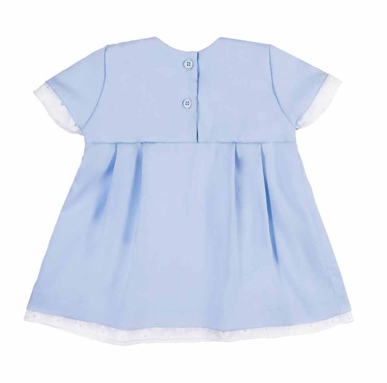 Sukienka dziewczęca z krótkim rękawem, niebieska, Eevi