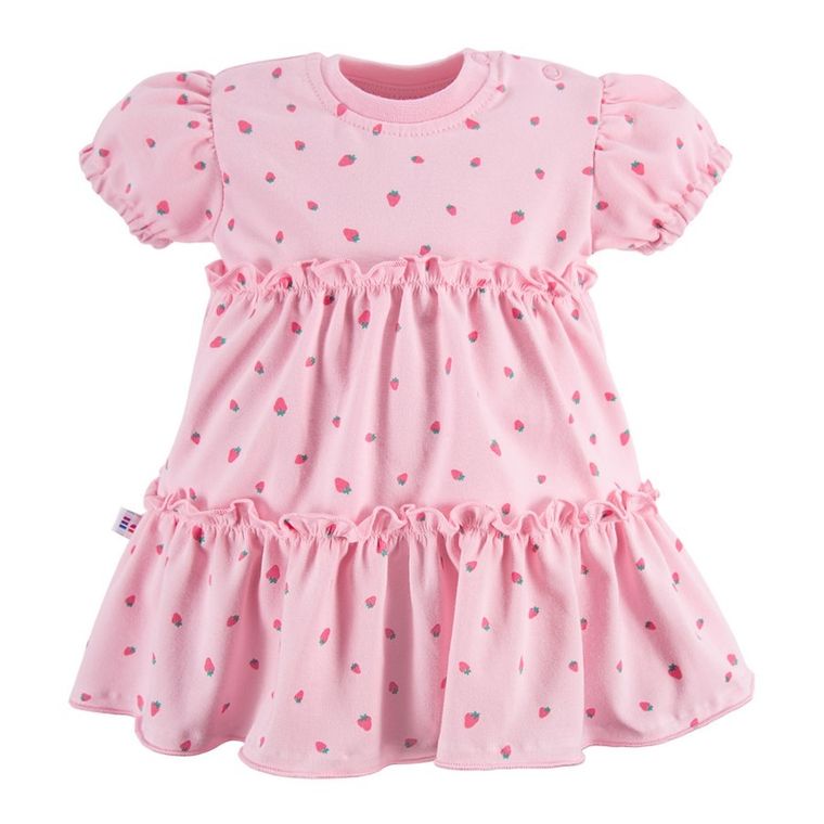 Sukienka dziewczęca z krótkim rękawem, różowa, Eevi