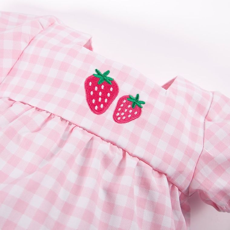 Sukienka dziewczęca z krótkim rękawem, różowa, Eevi