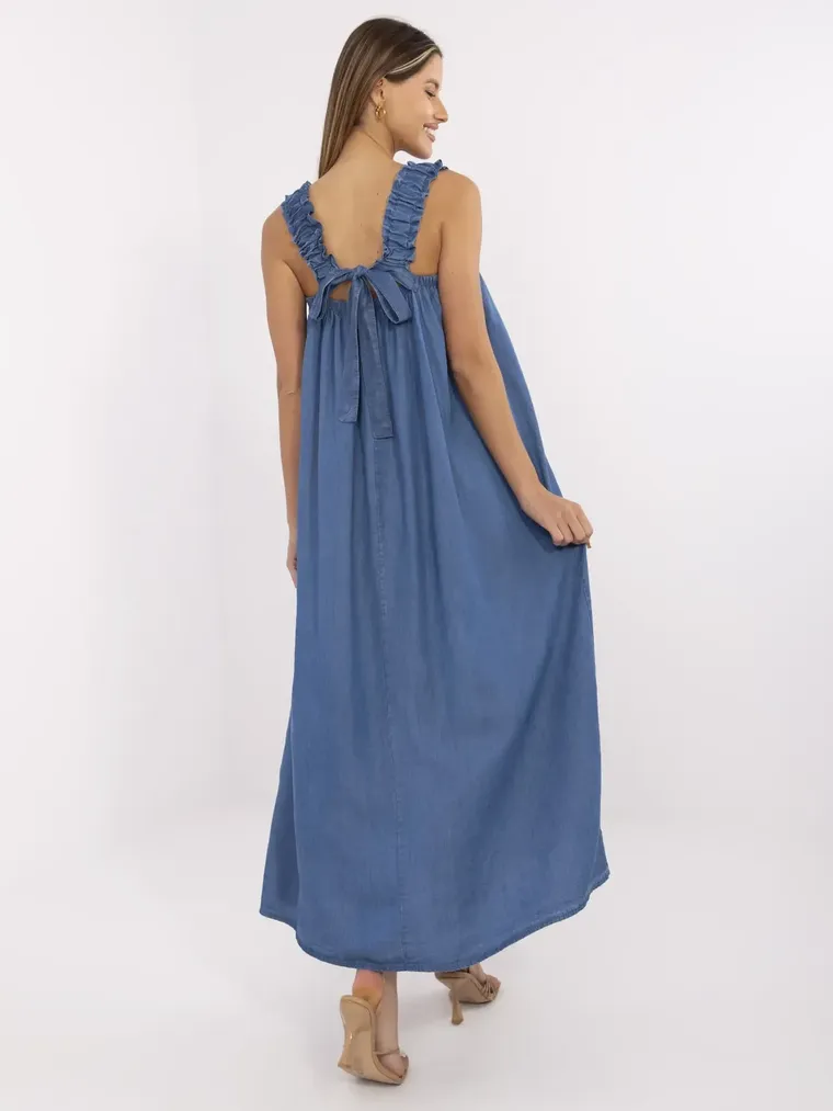 Sukienka jeansowa damska, niebieska, Italy Moda