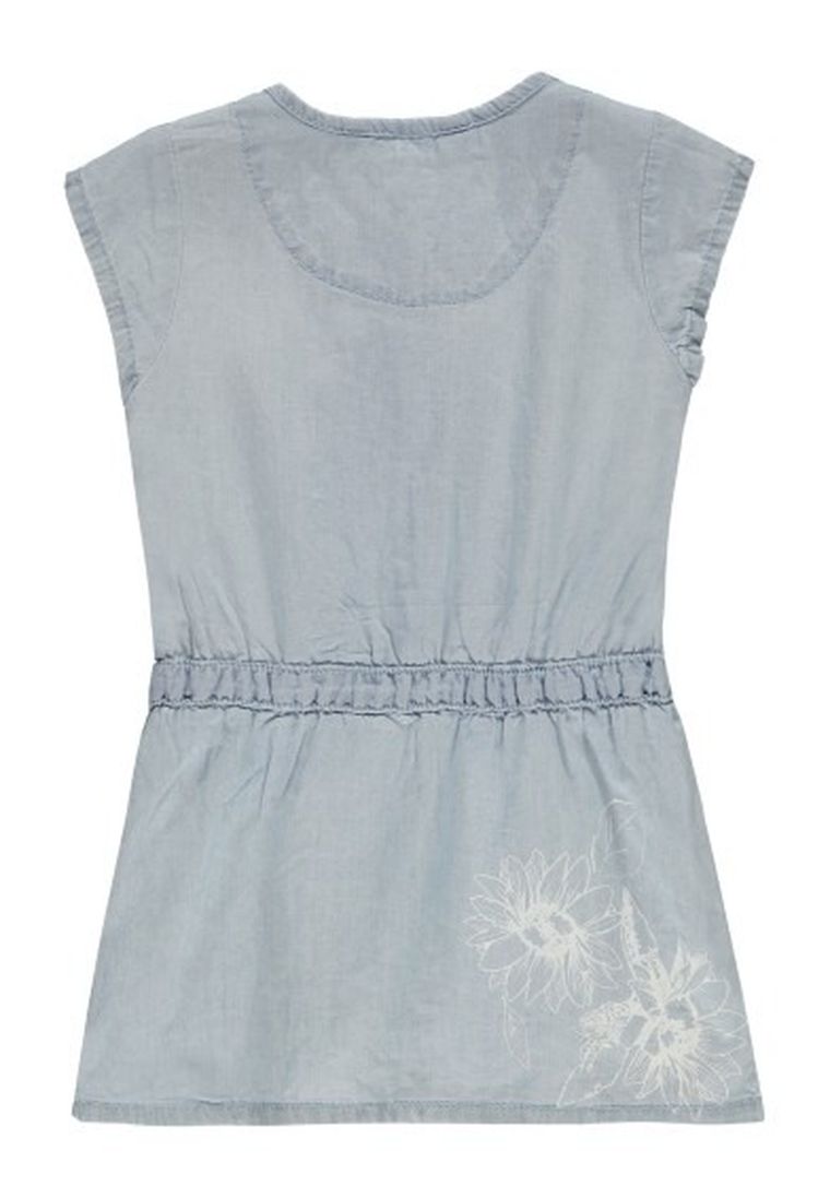 Sukienka jeansowa dziewczęca z krótkim rękawem, jasny denim, Kanz