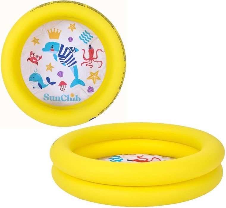 Sun Club, dmuchany basen, 2-pierścieniowy, żółty, 76-20 cm