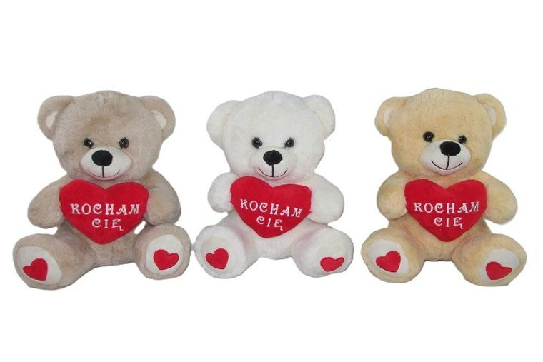 Sun-Day, Miś z sercem, Kocham Cię, maskotka, 20 cm, 1 szt.