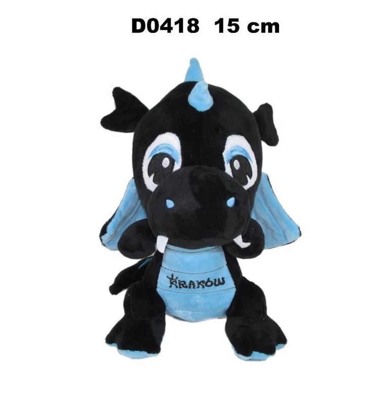 Sun-Day, Smok "Kraków", maskotka, czarny niebieski, 15 cm