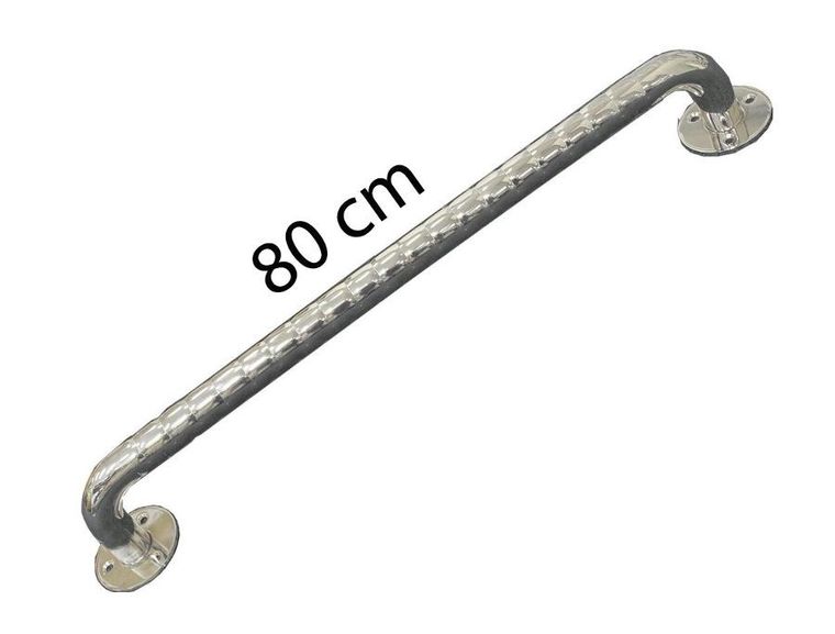 Sundo, poręcz łazienkowa, stal nierdzewna, karbowana, 80 cm