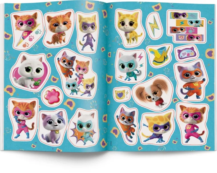 Superkoty. Kolorowanka z naklejkami