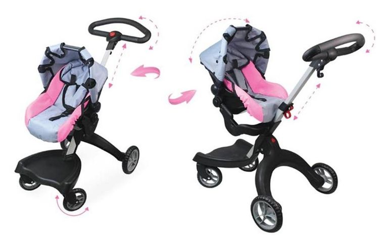 Swede, wózek dla lalki, z obrotowym siedziskiem i regulowaną rączką