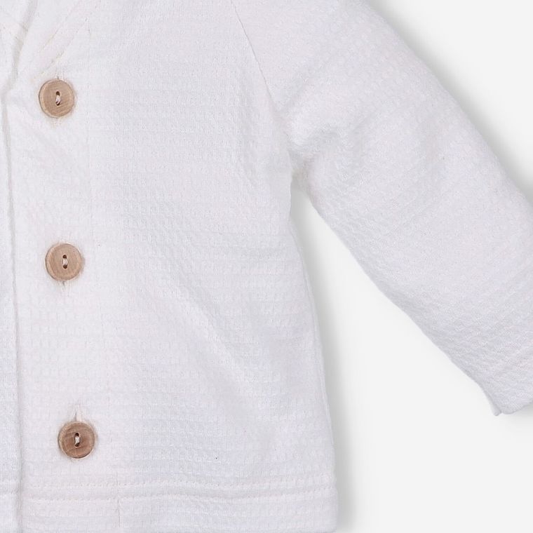 Sweter chłopięcy, rozpinany, biały, Pretilo Mini