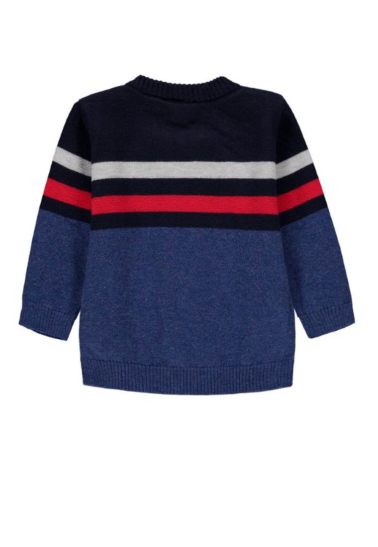 Sweter chłopięcy, rozpinany, granatowy, Kanz