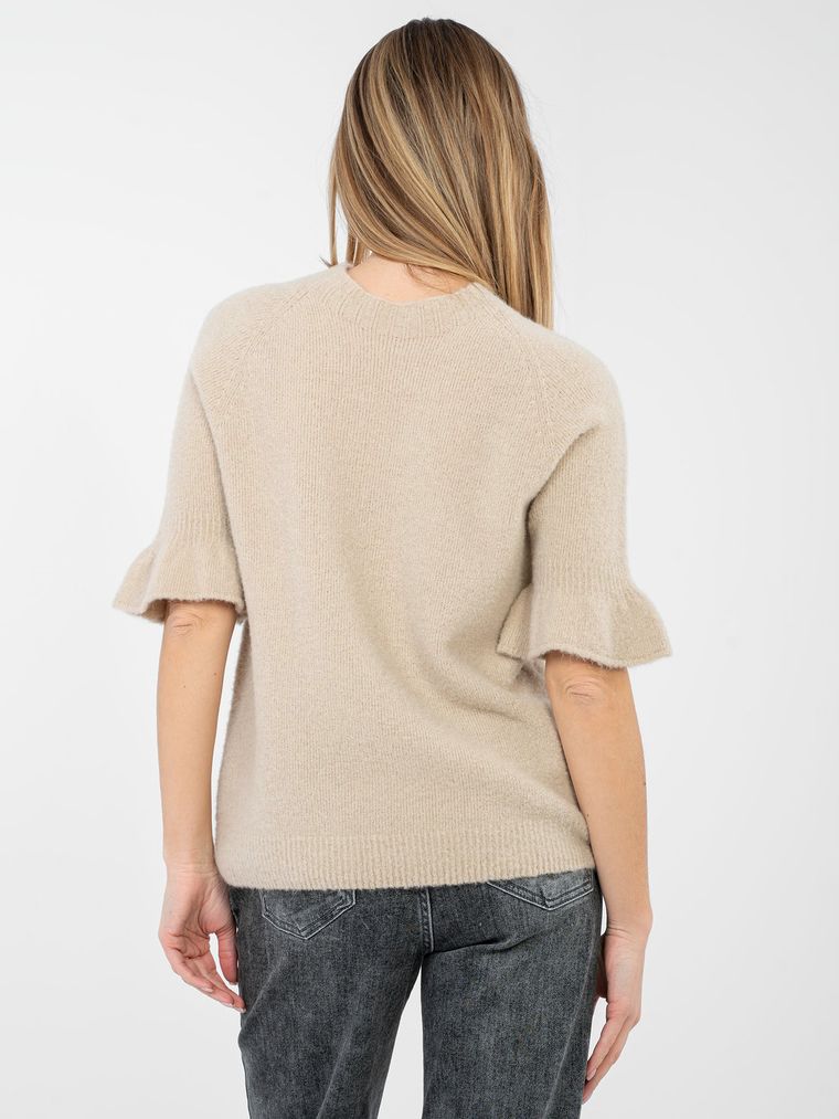 Sweter damski, beżowy, Italy Moda