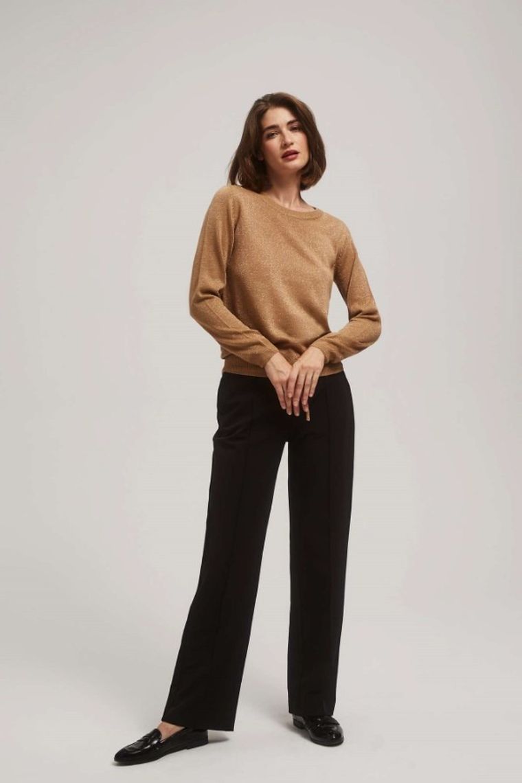 Sweter damski, beżowy, Moodo