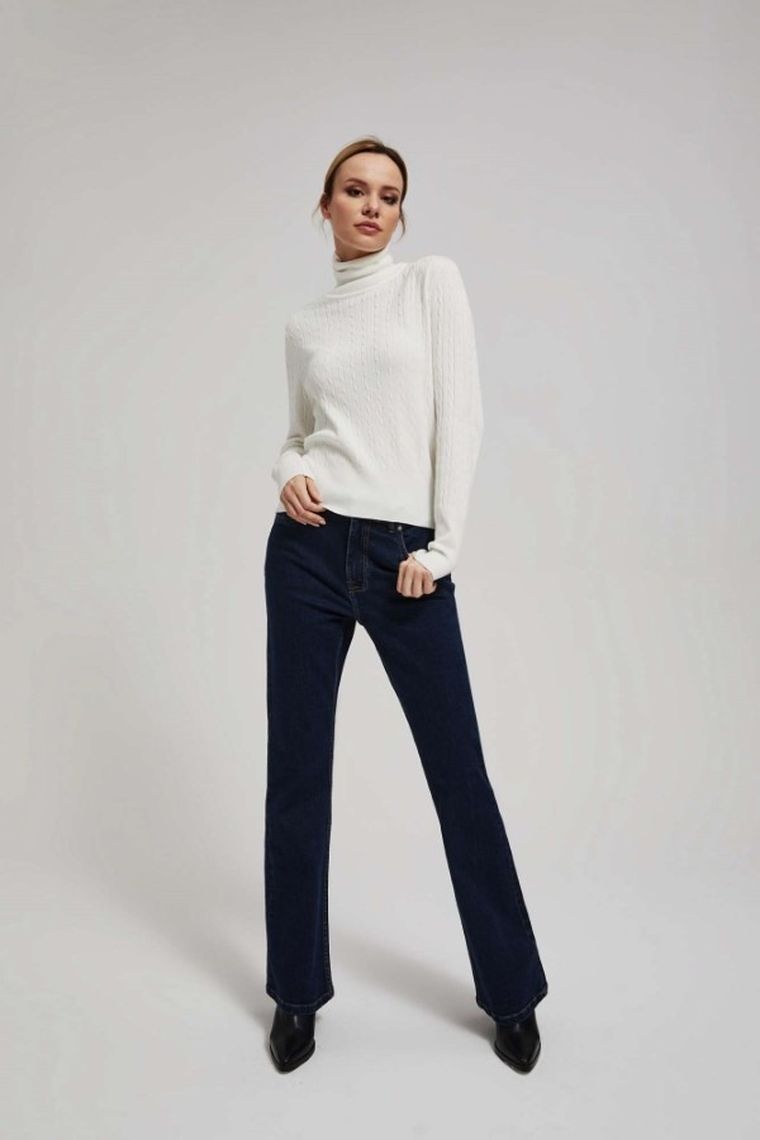 Sweter damski, biały, Moodo