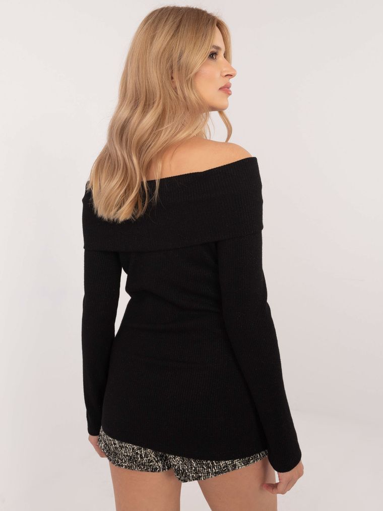 Sweter damski, czarny, Italy Moda