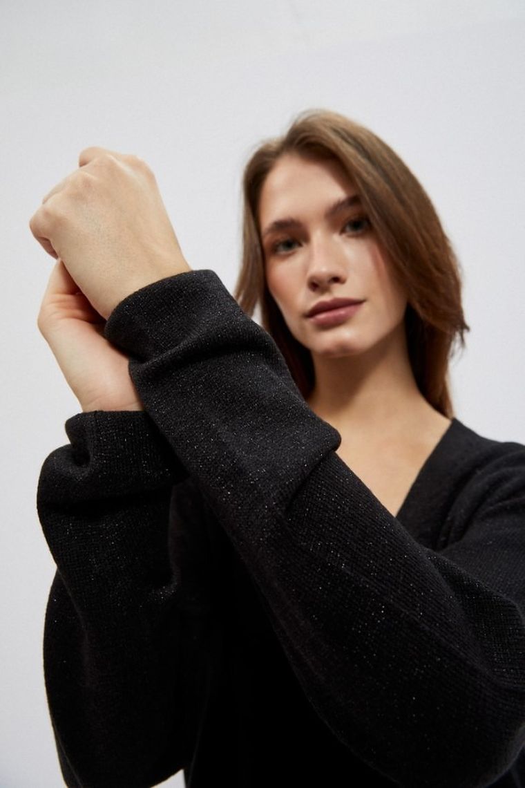 Sweter damski, czarny, Moodo