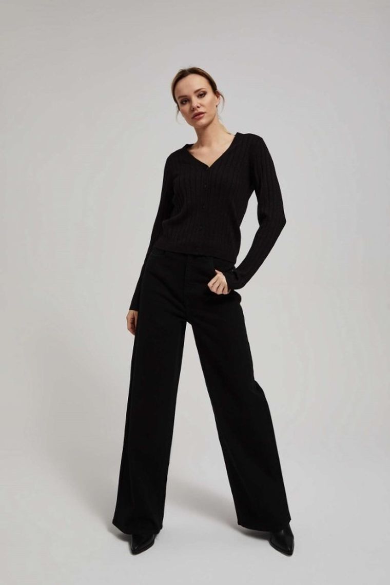 Sweter damski, czarny, Moodo