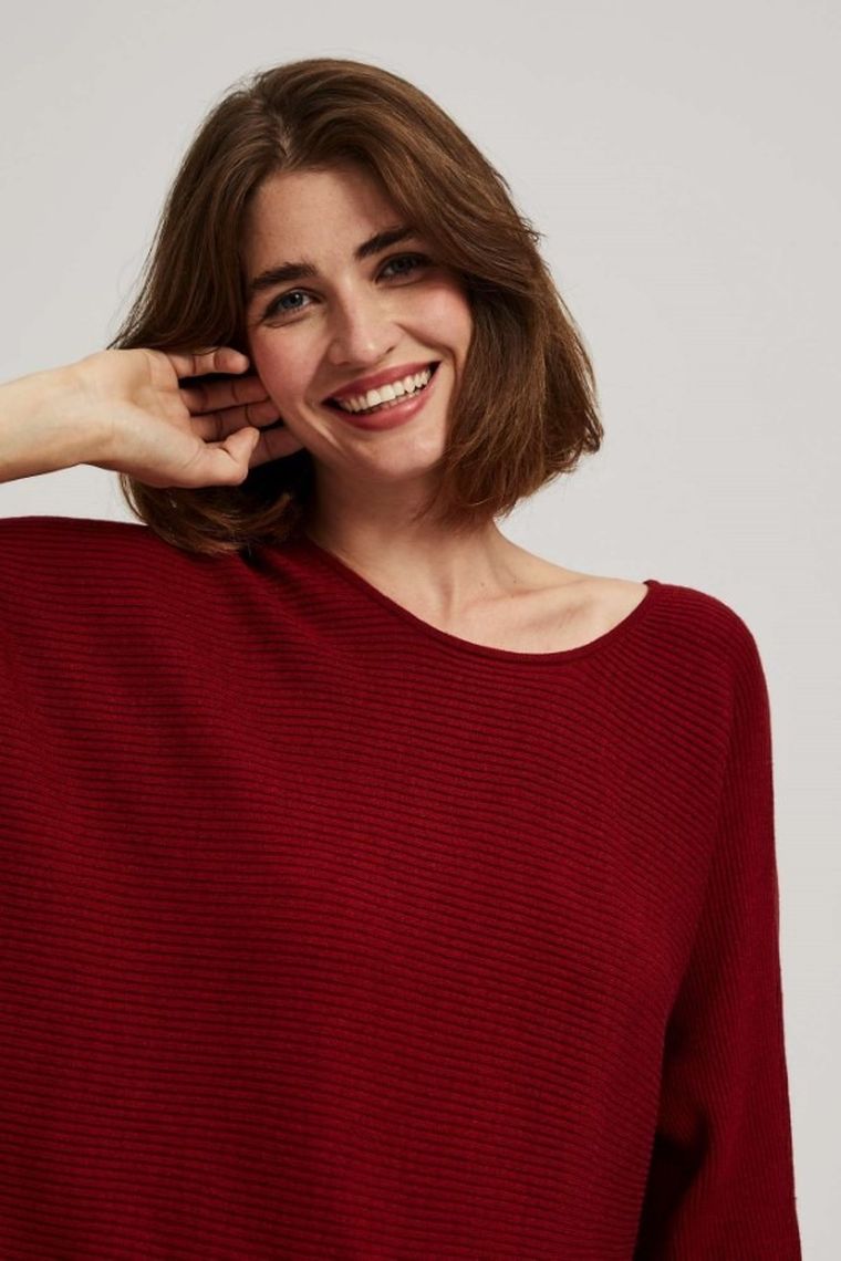 Sweter damski, czerwony, Moodo