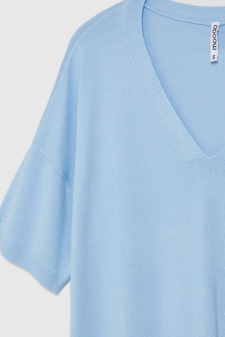 Sweter damski, niebieski, Moodo