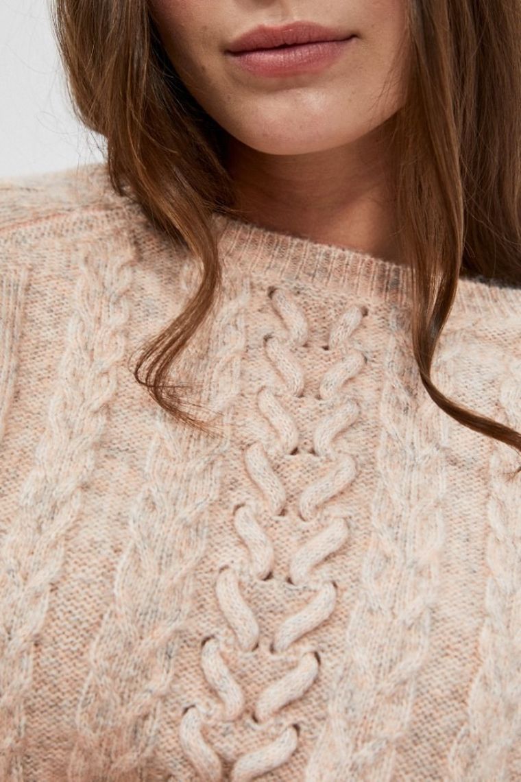 Sweter damski, różowy, Moodo